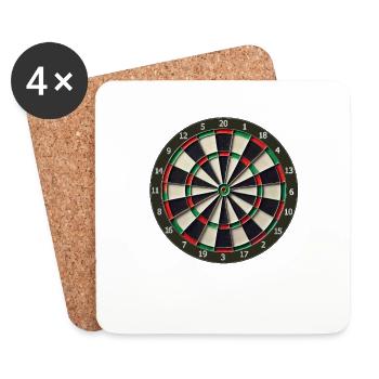 Jeu de fléchettes portable - Jouez aux fléchettes en continu - Dessous de verre (lot de 4) - blanc - Devant