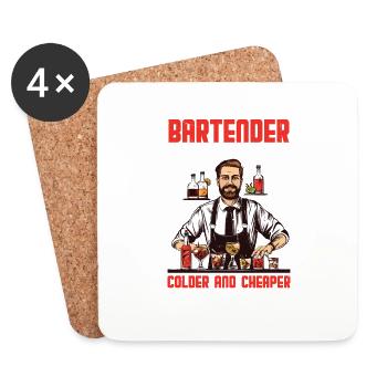 Bartender, We Serve Beer Colder Than Your Ex - Untersetzer (4er-Set) - Weiß - Vorne