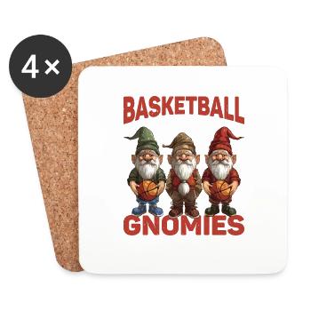 Basket-ball avec mes gnomies 2 - Dessous de verre (lot de 4) - blanc - Devant