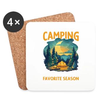 Camping Is My Favorite Season 2 - Untersetzer (4er-Set) - Weiß - Vorne