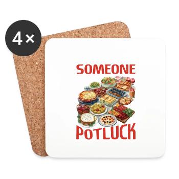 Quelqu’un a-t-il dit potluck 2 - Dessous de verre (lot de 4) - blanc - Devant