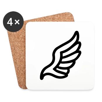 Ailes d'ange - Dessous de verre (lot de 4) - blanc - Devant