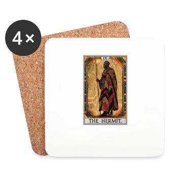 Tarot Cards Tarot Card The Hermit The Hermit - Coasters (set of 4) - white - Front
