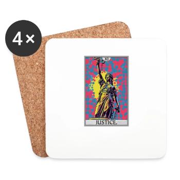 Tarotkarten Tarotkarte Justice Gerechtigkeit - Untersetzer (4er-Set) - Weiß - Vorne