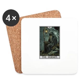 Tarot Cards Tarot Card The Hermit The Hermit - Coasters (set of 4) - white - Front