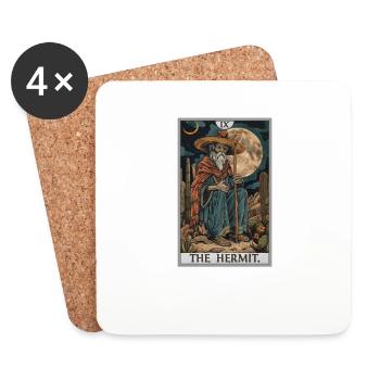 Tarotkarten Tarotkarte The Hermit Der Eremit - Untersetzer (4er-Set) - Weiß - Vorne