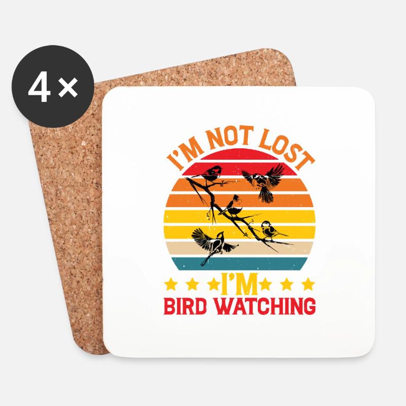 I'm Not Lost I'm Bird Watching - Untersetzer (4er-Set) - Weiß