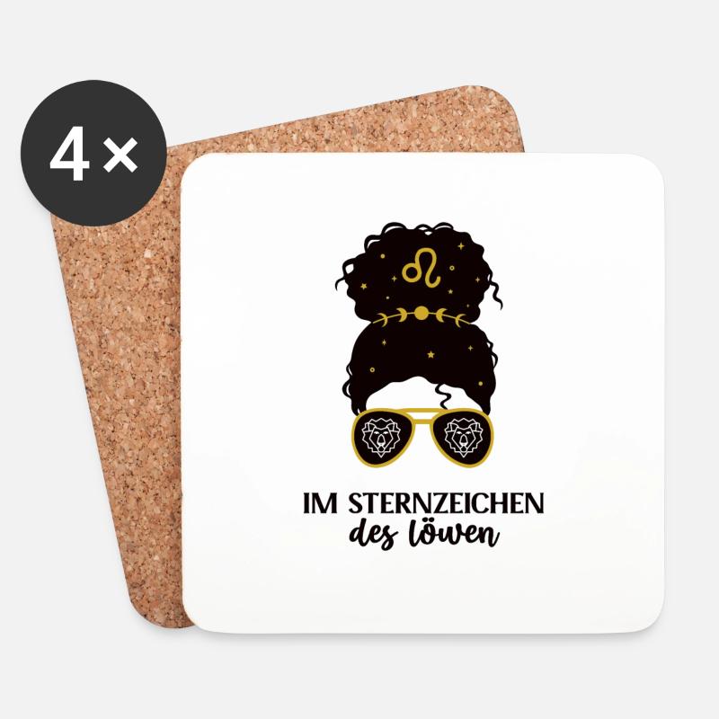 Sternzeichen Löwe AugustGeburtstag Sternbild Löwen - Untersetzer (4er-Set) - Weiß