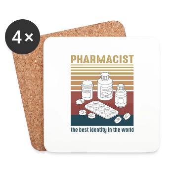 future vintage retro pharmacist pharmacy tech - Dessous de verre (lot de 4) - blanc - Devant