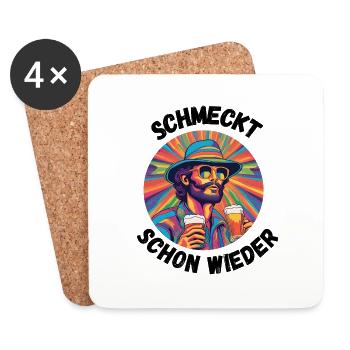 Schmeckt schon wieder - Untersetzer (4er-Set) - Weiß - Vorne