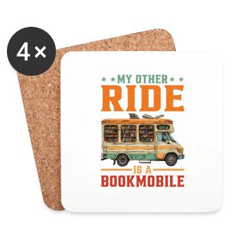 My Other Ride Is A Bookmobile - Untersetzer (4er-Set) - Weiß - Vorne