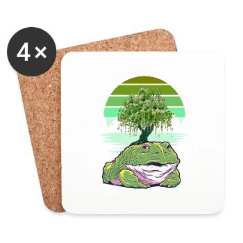 Frog Frogs Toad Toads - Coasters (set of 4) - white - Front