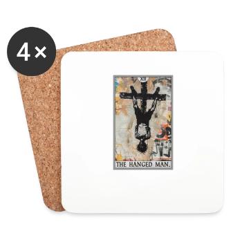 Carte de tarot Carte de tarot Le pendu - Dessous de verre (lot de 4) - blanc - Devant