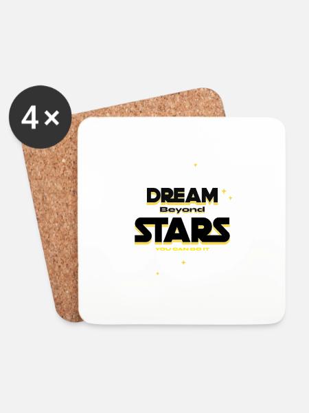 Dream beyond Stars - Untersetzer (4er-Set) - Weiß
