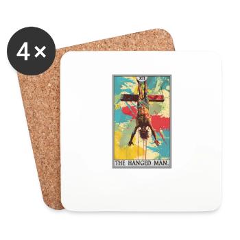 Carte de tarot Carte de tarot Le pendu - Dessous de verre (lot de 4) - blanc - Devant