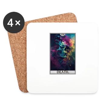 Tarotkarten Tarotkarte Death Tod - Untersetzer (4er-Set) - Weiß - Vorne