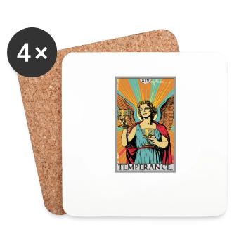 Tarotkarten Tarotkarte Temperance Mäßigkeit - Untersetzer (4er-Set) - Weiß - Vorne