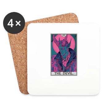 Cartes de tarot Carte de tarot Le diable Le diable - Dessous de verre (lot de 4) - blanc - Devant