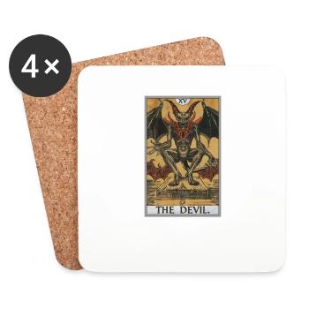 Cartes de tarot Carte de tarot Le diable Le diable - Dessous de verre (lot de 4) - blanc - Devant