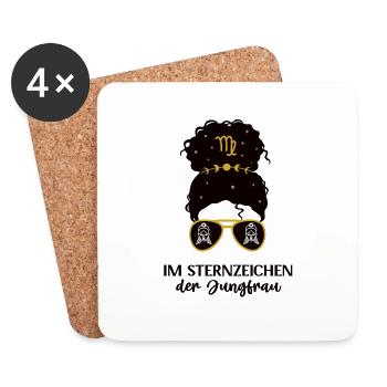 Sternzeichen Jungfrau Tierkreiszeichen Jungfrauen - Untersetzer (4er-Set) - Weiß - Vorne