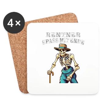 PENSIONER FUN WITH AN END - Coasters (set of 4) - white - Front