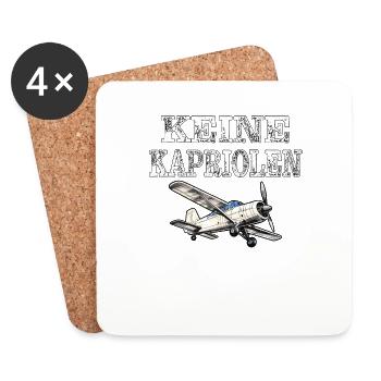 FLUGZEUG KEINE KAPRIOLEN - Untersetzer (4er-Set) - Weiß - Vorne