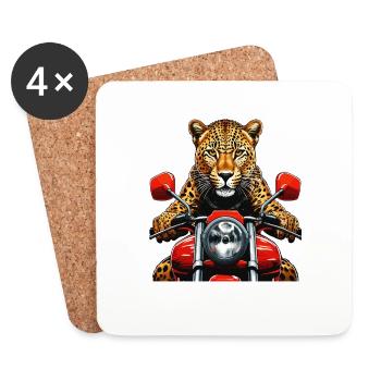 MOTO LEOPARD - Dessous de verre (lot de 4) - blanc - Devant