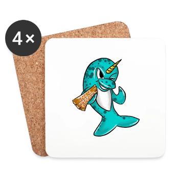 Not A Unicorn Funny Narwhal Deep Sea Creature Cool - Coasters (set of 4) - white - Front