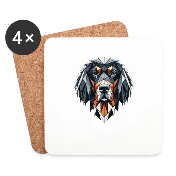 Art géométrique Gordon Setter Setters - Dessous de verre (lot de 4) - blanc - Devant