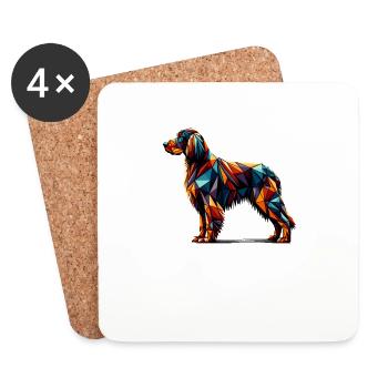 Art géométrique Gordon Setter Setters - Dessous de verre (lot de 4) - blanc - Devant
