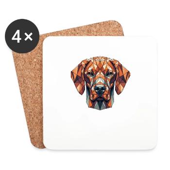 Geometric Art Hungarian Vizsla Magyar Vizslas - Coasters (set of 4) - white - Front