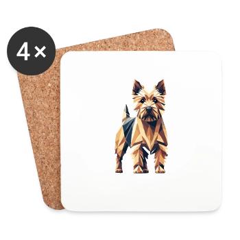 Geometric Art Norwich Terrier Terriers - Coasters (set of 4) - white - Front