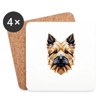 Geometric Art Norwich Terrier Terriers - Coasters (set of 4) - white - Front