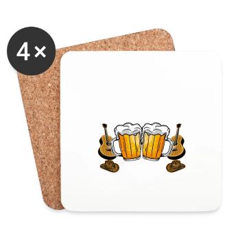 Country Music And Beer That's Why I'm Here Western - Coasters (set of 4) - white - Front