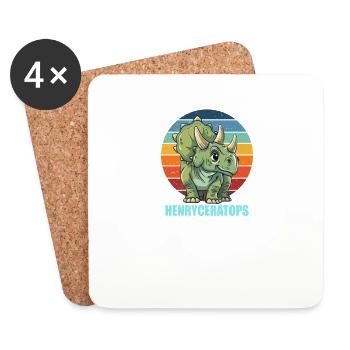 Henryceratops Geschenkidee für Henry - Untersetzer (4er-Set) - Weiß - Vorne