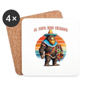 El Papa Mas Chingon - Drôle Meilleur Bigfoot Mexicain - Dessous de verre (lot de 4) - blanc - Devant