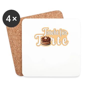 T is for cake - Coasters (set of 4) - white - Front