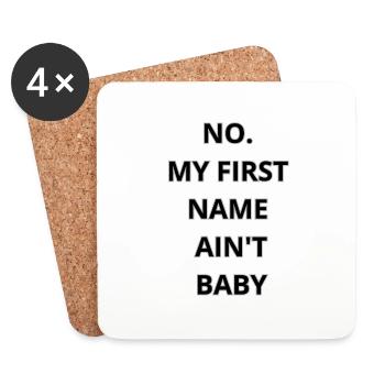 NON, MON PRÉNOM N’EST PAS BABY T-SHIRT TRUST - Dessous de verre (lot de 4) - blanc - Devant