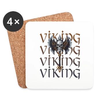 Wikinger Axt für einen Wikinger Nordmänner - Untersetzer (4er-Set) - Weiß - Vorne