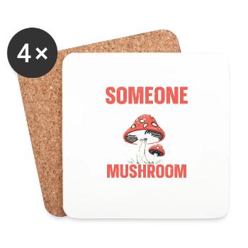 Champignon Mon lieu secret de chasse aux champignons - Dessous de verre (lot de 4) - blanc - Devant