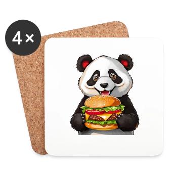 PANDA BEAR BURGER - Coasters (set of 4) - white - Front