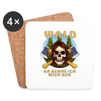 SKULL AXE FOREST I KNOW MY WAY AROUND - Coasters (set of 4) - white - Front