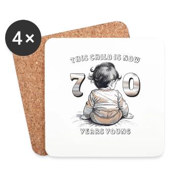 Enfant 70. Anniversaire - Dessous de verre (lot de 4) - blanc - Devant