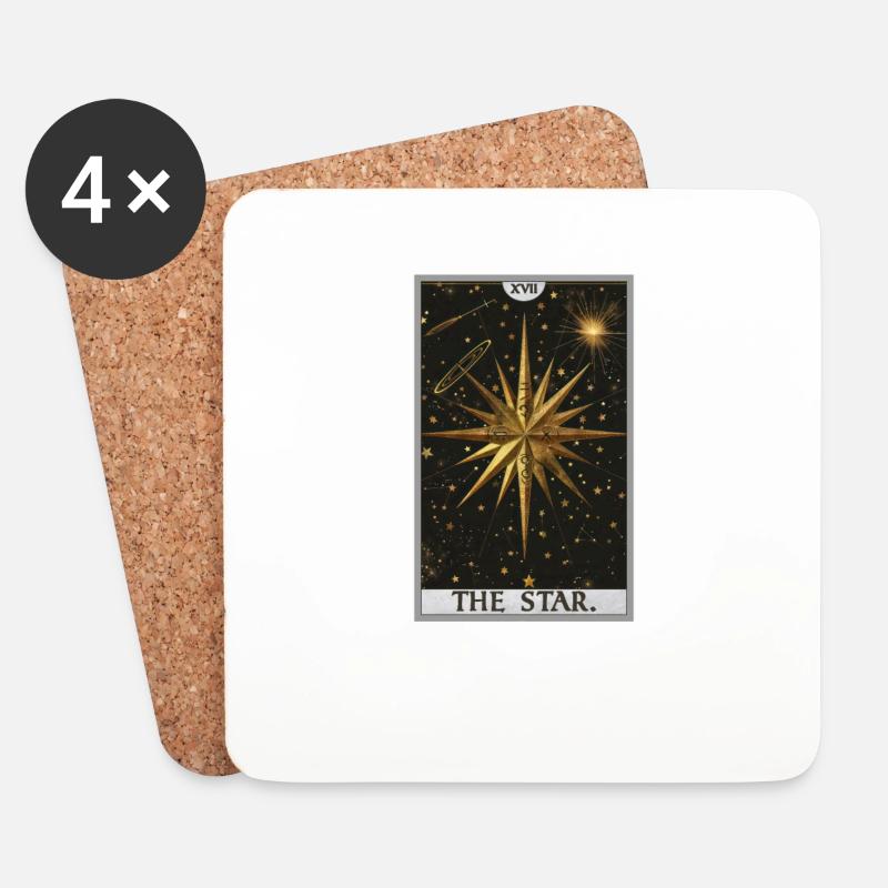 Tarotkarten Tarotkarte The Star Der Stern - Untersetzer (4er-Set) - Weiß