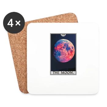 Tarotkarten Tarotkarte The Moon Der Mond - Untersetzer (4er-Set) - Weiß - Vorne