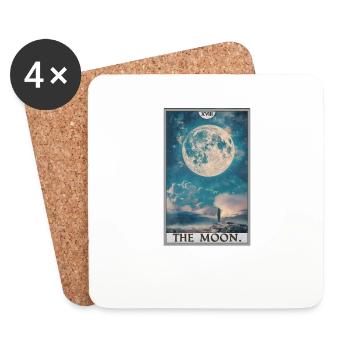Cartes de tarot Carte de tarot La Lune La Lune - Dessous de verre (lot de 4) - blanc - Devant
