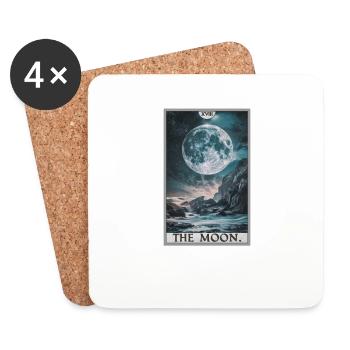 Tarotkarten Tarotkarte The Moon Der Mond - Untersetzer (4er-Set) - Weiß - Vorne
