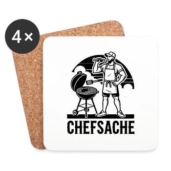 Grillen - Untersetzer (4er-Set) - Weiß - Vorne