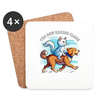 DOG CAT LA NOUVELLE CLASSE DE COURSE - Dessous de verre (lot de 4) - blanc - Devant