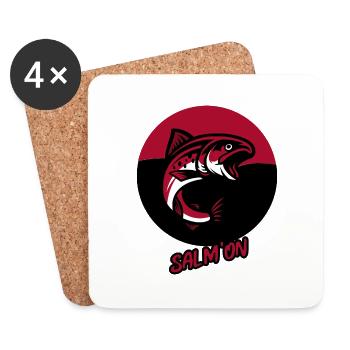 Salmon: Salm'On - Untersetzer (4er-Set) - Weiß - Vorne